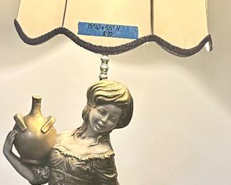 Vintage  55”h  water girl base table lamp $75