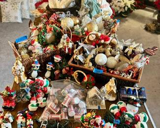 Christmas ornaments & Vntg light strings