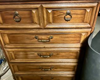 5 drawer vintage wood dresser $50