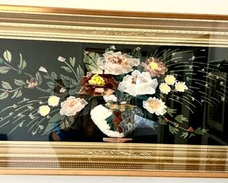 Framed Jade art floral