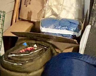 Full-size tent and two sleeping bags