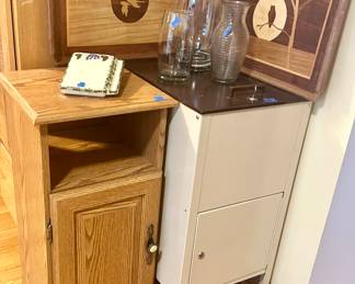 Top access file cabinet with bottom lock storage
Decorative wood serving trays
Phone/ night stand