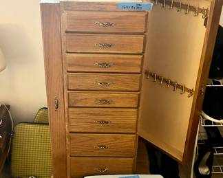 Wood Jewelry floor cabinet $40
Vintage clip on earrings