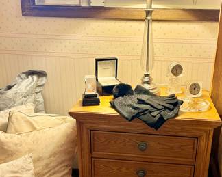 Light wood nightstand $50