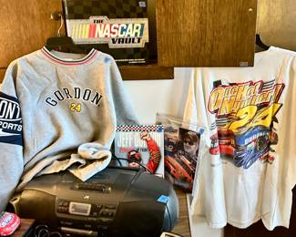 Race car driver, Jeff Gordon shirts and books/