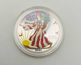 2001 Colorized 1 Oz American Silver Eagle
