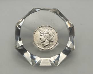 1923 US Peace Silver Dollar Display