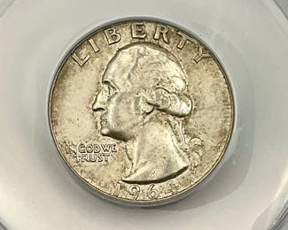 1964-D Washington Quarter, ANACS AU 55