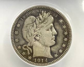 1914 Barber Quarter, ANACS VF 20 Details