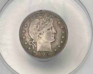 1913-D Barber Half Dollar, ANACS EF 40