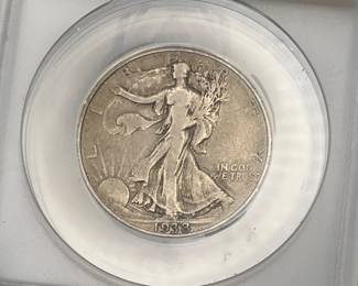 1938-D Walking Liberty Half Dollar, ANACS F 15 Details