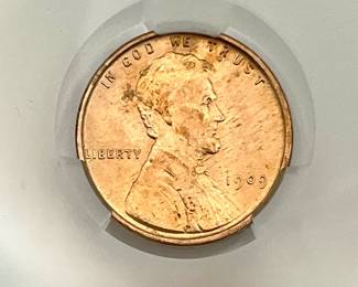 1909 VDB Lincoln Wheat Penny, CAC UNC Details