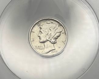 1942-D Mercury Dime, ANACS AU 50