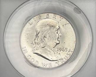 1963 Franklin Half Dollar, ANACS MS 63