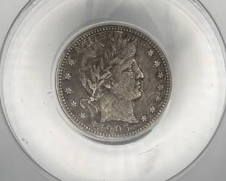 1905 Barber Quarter, ANACS F 15 Details
