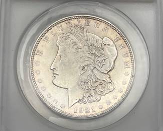 1921-D Morgan Dollar, ANACS MS 61