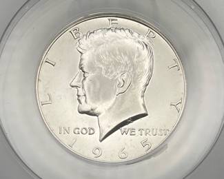 1965 Kennedy Half Dollar SMS, ANACS SP 66