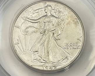 1942 Walking Liberty Half Dollar, ANACS MS 62