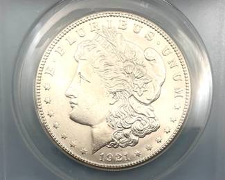 1921-S Morgan Dollar, ANACS MS 62