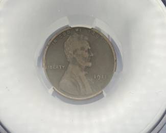 1911-S Lincoln Wheat Penny, CAC VG Details