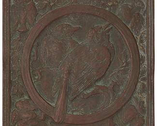 133
Julia M. Bracken Wendt
(1871-1942)
"Birdlings"
Patinated bronze plaque
Signed in the casting: Julia Bracken Wendt
7.375" H x 7.375" W x 0.5" D
Estimate: $1,000 - $2,000