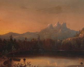 62
Norton Bush
(1834-1894)
Castle Crags, Klamath Mountains, California, 1879
Oil on canvas
Signed and dated lower right: NBush / 79
14" H x 24" W
Estimate: $6,000 - $8,000