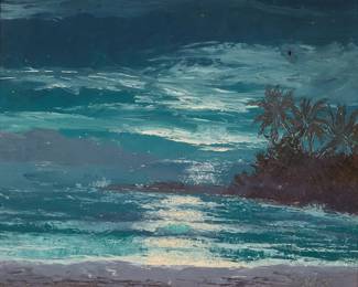 203
John William Hilton
(1904-1983)
"Maui, Hawaii"
Oil on board
Initialed and indistinctly dated lower right: JWH 2 - 19**; signed and titled in ink, verso: John W Hilton
8" H x 10" W
Estimate: $1,000 - $1,500