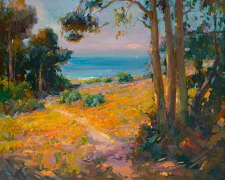71
Ovanes Berberian
(b. 1951)
"View to Pacific"
Oil on canvas
Signed lower right: Ovanes Berberian; signed again and titled verso
30" H x 36" W
Estimate: $3,000 - $5,000