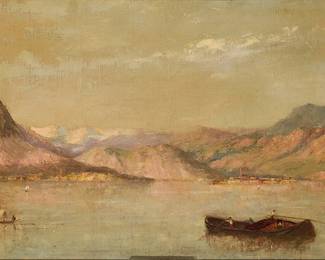 51
Robert Swain Gifford
(1840-1905)
Boats off the coast of a city, 1889
Oil on canvas laid to waxed canvas
Signed lower left: R Swain Gifford 89
12" H x 20" W
Estimate: $1,000 - $1,500