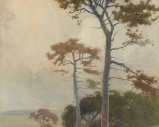 35
Percy Gray
(1869-1952)
California hillside landscape
Watercolor on paper laid to paper
Signed lower right: Percy Gray
Image/Sheet: 13.75" H x 9.75" W; Support Sheet: 16" H x 11.375" W
Estimate: $3,000 - $5,000