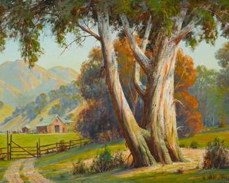 118
Paul Grimm
(1891-1974)
"Restful Retreat"
Oil on canvas
Signed lower right: Paul Grimm; signed again and titled, verso
24" H x 36" W
Estimate: $2,000 - $3,000