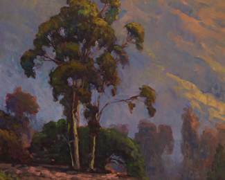 182
Daryl Millard
(b. 1964)
"Laguna Canyon," 1996
Oil on canvas
Signed lower right: Daryl Millard; signed again, titled, dated, and inscribed "Winter 96," all in pencil, verso
24" H x 20" W
Estimate: $1,500 - $2,500
