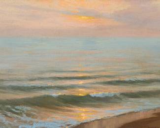 72
Frank William Cuprien
(1871-1948)
"The Sunset Hour"
Oil on canvas
Signed lower right: F.W. Cuprien; signed again and titled verso; inscribed "Lucilla McDaughey / 1915" in blue pencil, in another hand, verso
11.75" H x 18" W
Estimate: $3,000 - $5,000