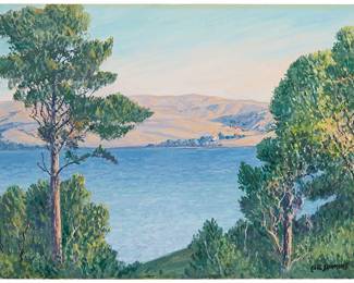 32
Carl Sammons
(1883-1968)
"Inverness - Marine[sic] County Calif."
Oil on canvasboard
Signed lower right: Carl Sammons; titled in pencil verso
12" H x 16" W
Estimate: $800 - $1,200