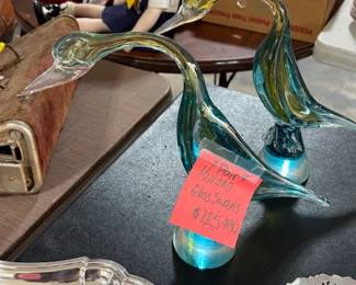 Pair of Murano Glass Swans