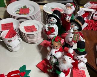 Annalee Christmas Figurines & Christmas Dishes