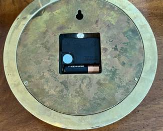 C81 - $25. Brass Accuracy Clock. Ship's Time. Measures 8.5" across. Battery Powered. 