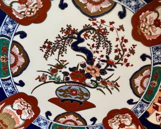 C57 - $55. Vintage Japanese Imari Plate. Measures 15.5" across. 