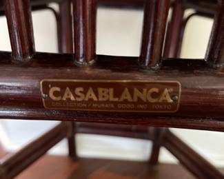 C93 - $150. Hexagon Palm Beach Regency Side Table. Casablanca Collection - Murata Godo Inc. Tokyo. Measures 18" x 21" across x 23" tall. 