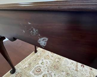 C64 - $500. Henkel-Harris Virginia Galleries Queen Anne Style Desk. Measures 42" wide x 20.5" deep x 30.25" tall. Very good condition. The biggest issue I notice is duct tape reside on the back. 