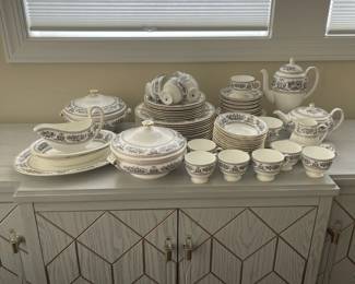 C2 - $1350. Wedgwood Black Columbia. Priced as a SET. If the set doesn't sell complete by Saturday we may break it up. You're welcome to send your interest list to us and offers and if we do split the set we will contact you. 