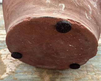 C70 - English Pottery - Redware Bread Crocks. $225 Tallest 15" wide x 15" tall. $175 smaller 12" x 12".  Larger has crazing on the inside. Both have hairline cracks that start at the top and go down a couple inches. 