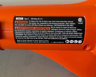 C116 - $35. Black & Decker Cordless Blower w/ battery charger WORKS!