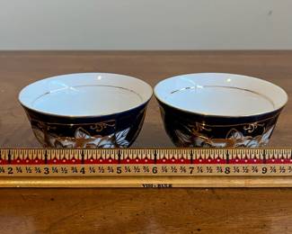 C84 - $45. Vintage Thun Czech 24kt gold painted Cobalt Tea Set. "Original Cobalt"