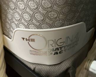 C11 - $1250. Queen Iron Bed Frame. Old Biscayne Designs "Florence". Signed "Gabrielli 08". Headboard is 62" tall. Footboard is 38" tall. Like NEW Original Mattress Factory Mattress (Orthopedic) & Box Spring. They have always been covered. 