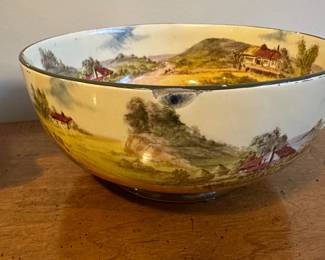 C127 - $95. 3 Pc Set of Royal Doulton Seriesware England China. Plate is 10". Bowl is 9" x 4.25". (This has chips all around the edge and the most wear). Pitcher is 8" tall. 