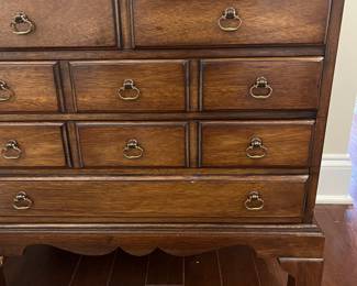 C80 - $125. Small 3 drawer chest. Measures 24" x 14.5" deep x 22" tall. (I believe it is from Hickory Chair Company) Solid wood - very good vintage condition!