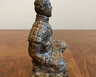 C62 - $50. Soapstone Warrior. Measures 5.5" tall. No issues noted. 