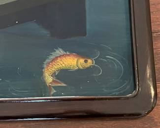 C30 - $450 PAIR of Coordinating Reverse Paintings. Each measures 19.75" x 27.5" framed. Beautiful condition!