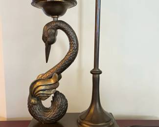C8 - $175. 1984 Chapman Swan Table Lamp. Measures 25" tall. 